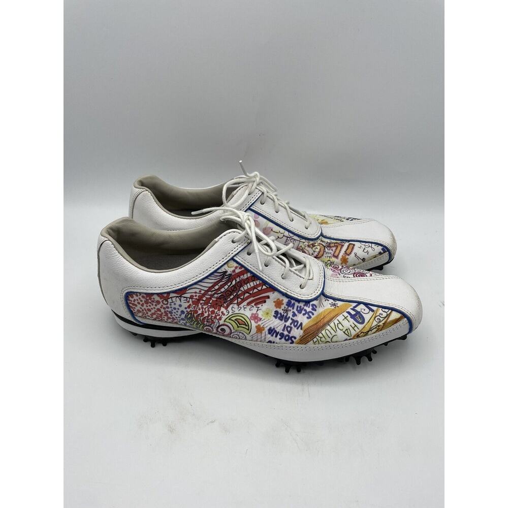 Footjoy FJ Lopro Women's Soft Spike Turf Golf Shoes Graffiti Art Size 8.5 M